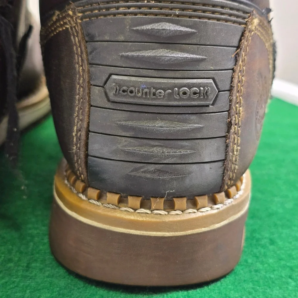 Georgia Steel Toe Work Boots Men's 13M Brown Leather Waterproof Wedge ST‎ WP